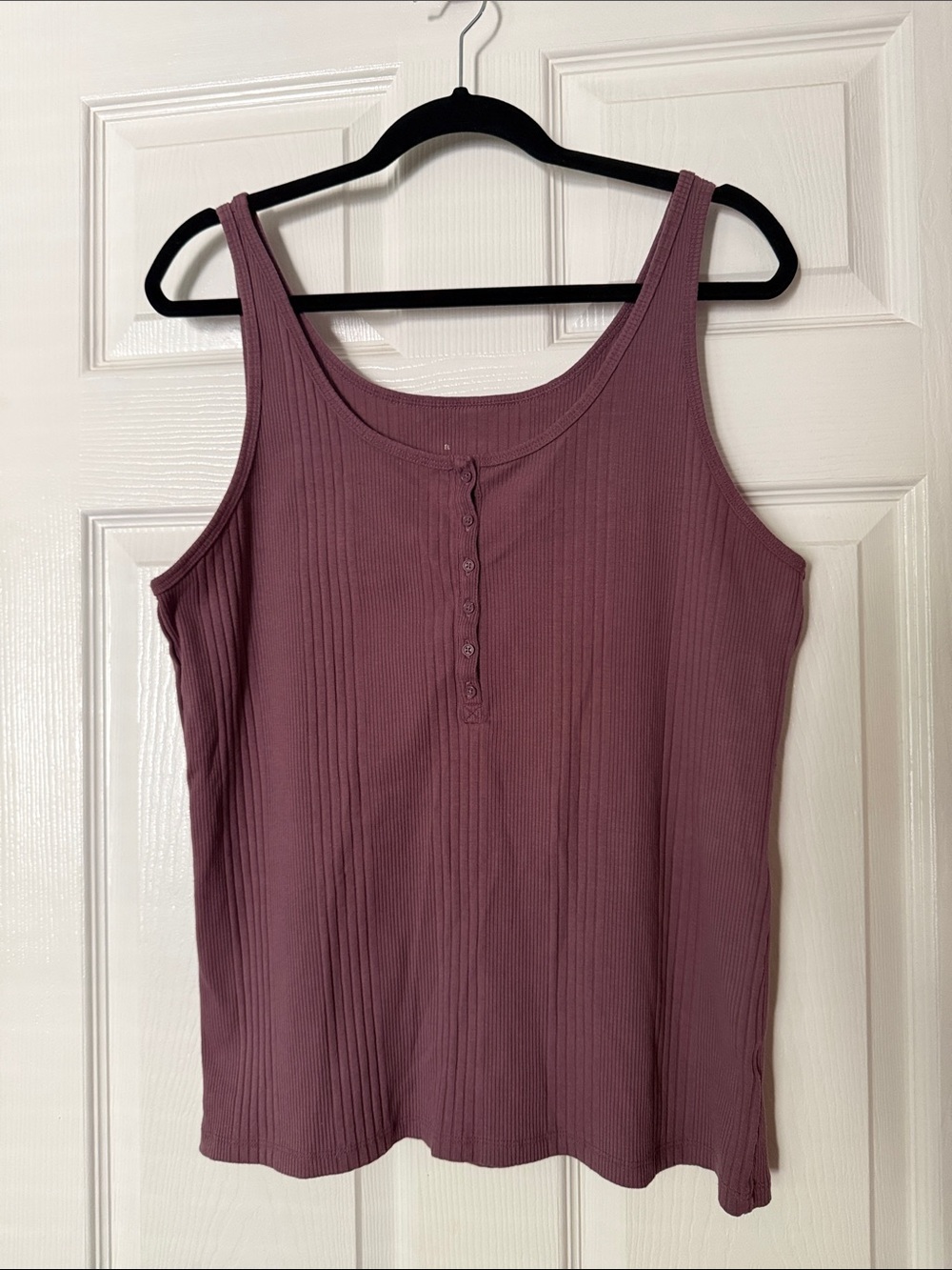 Ribbed Henley Tank Top
